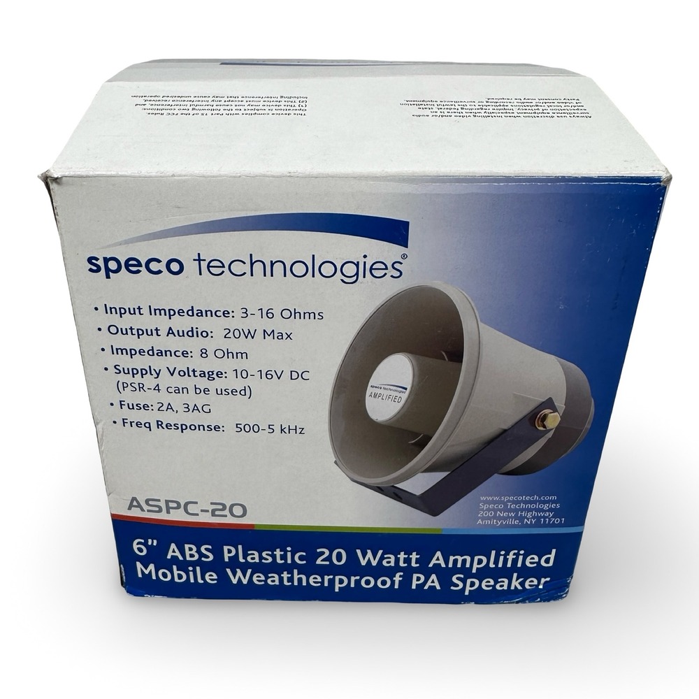 Speco Technologies ASPC-20 6" 20W Amplified Mobile Weatherproof PA Speaker